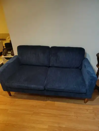 loveseat blue corduroy brand new , View more