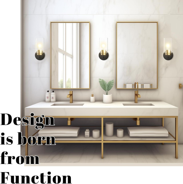 Gold Wall Sconces Set of Two, Modern Bathroom Sconces Wall Light in Indoor Lighting & Fans in City of Toronto - Image 3
