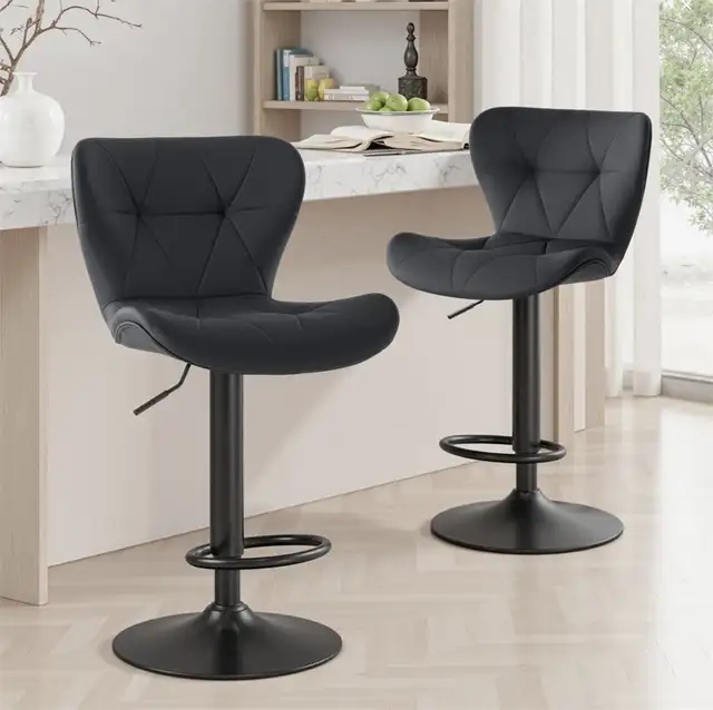 Swivel Adjustable Height Bar Stools, Leather Upholstered Counter in Chairs & Recliners in City of Toronto - Image 3