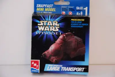 AMT ERTL STAR WARS EPISODE I SNAPFAST MINI MODEL,Trade Federation Large Transport, 1999, MIB new uno...