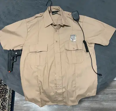 Authentic Cop Shirt with Badge, Handcuffs and Radio, View more