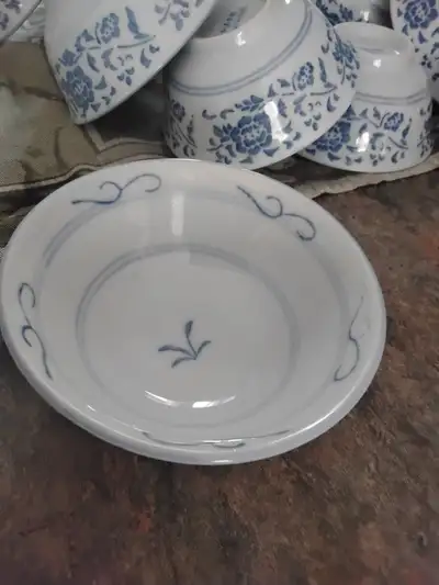 Blue and White Floral Ceramic Bowls $5 for 4 or $10 for 10, View more