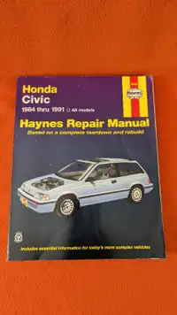 Haynes Repair Manual for 1984 thru 1991 Honda Civic