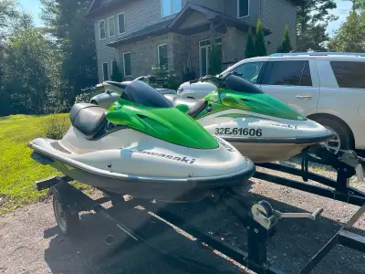 2005 and 2004 Kawasaki Jet Ski Ultra 150 for sale with double trailer. $11,000