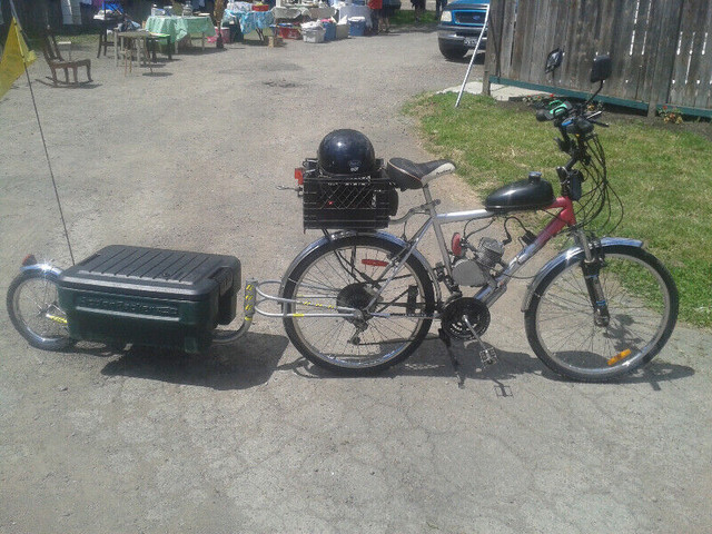 Motorized Bicycle with mono wheeled trailer in Other in Moncton - Image 2