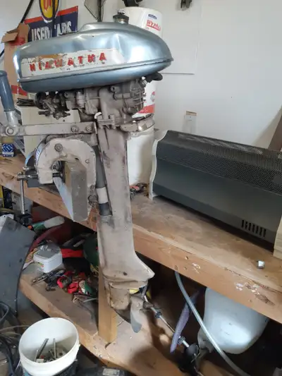 1957 antique 3.6 HP outboard engine. All parts are here, engine turns over, not seized. Needs a good...