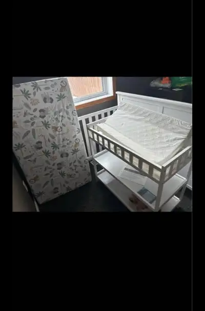 white 3 piece bedroom crib set , View more
