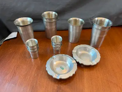 Pewter Cups and Shot Glasses and Ashtrays, View more