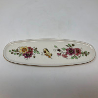 Zsolnay Hungary Handpainted Floral Butterfly Tray