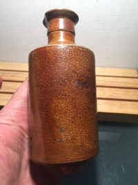 Antique 1800 Bourne Denby Ink Bottle Container Jar Salt Glaze St