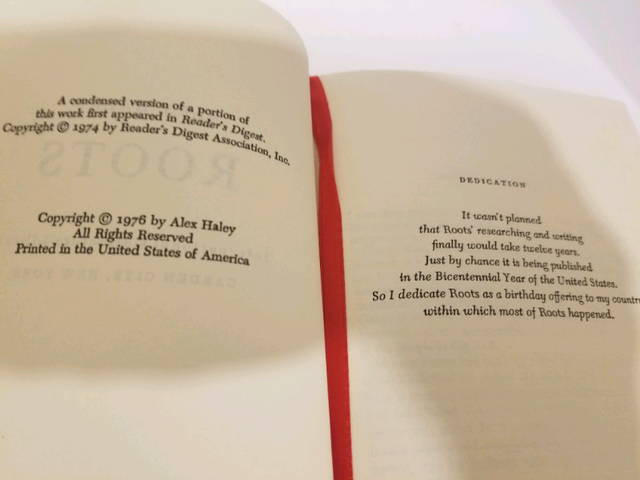 Roots - Alex Haley - Hardcover Collector's edition in Fiction in Oakville / Halton Region - Image 5
