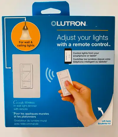 2 Lutron Switches along with two remotes and 4 Lutron Pedestals, View more