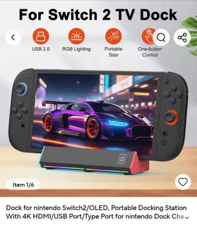 Nintendo Switch 2 Dock Brand New, View more