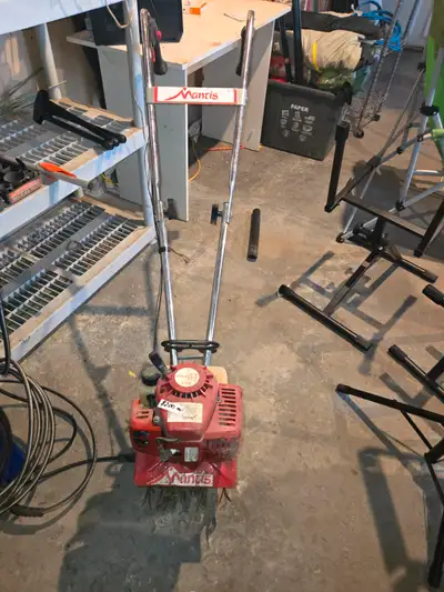 Mantis gas powered tiller., View more