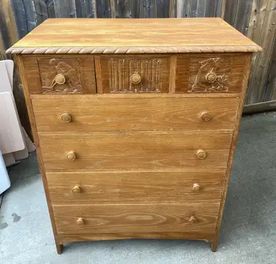 solid Oak dresser with hand crafted drawer 36x20 H46 can deliver, View more