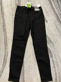 Black denim high waist skinny jeans