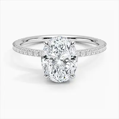 ★ Stone Details: ➙ Stone Type: Moissanite ➙ Carat Weight: 2.0CT ➙ Shape: Oval ➙ Color: D ➙ Clarity:...