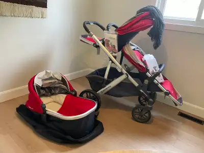 UPPAbaby Vista Double Stroller with Bassinet and Accessories, View more