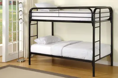 TWIN OVER TWIN BUNK BED ON SALE ! FREE DELIVERY (BLACK), View more