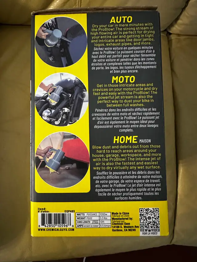 Chemical Guys ProBlow High Flow Handheld Dryer & Blower in Vacuums in Oakville / Halton Region - Image 4