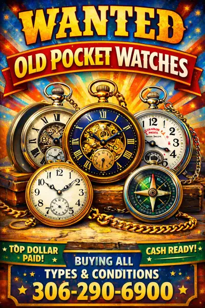 Buying old pocket watches from estates, collections, or families downsizing. Any condition considere...
