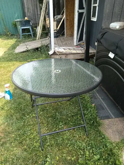 Folding Glass patio table, View more