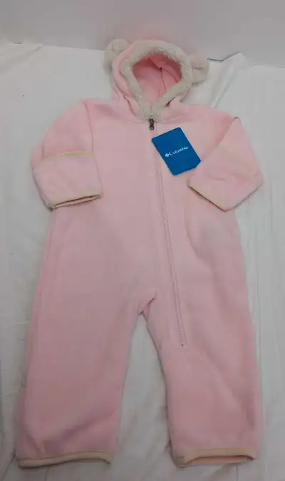 New Columbia bunting suit 3/6 months pink bear baby infant girl, View more