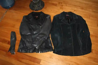 Womens black Danier leather jacket small and suede jacket