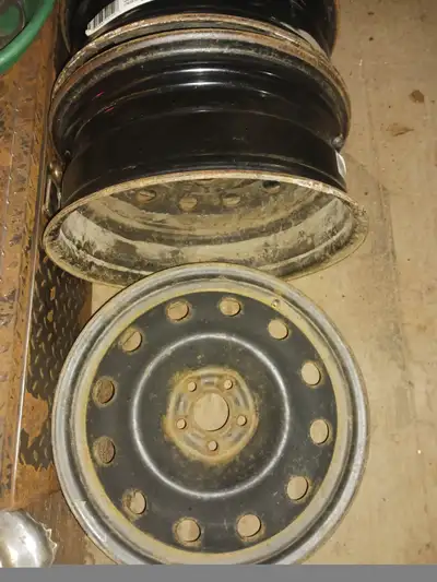 3 17" steel tims from a toyota corolla 17 x 6.5 5x100 $35 each $105 for the set of 3