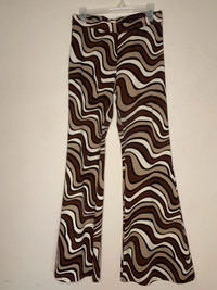 Neutral Multicoloured Flared Pants (stretchy)
