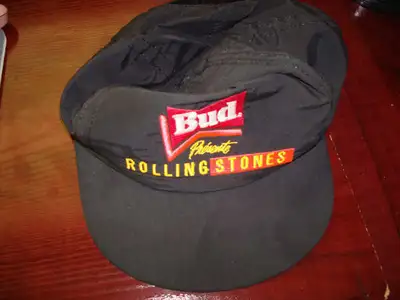 RARE RARE RARE chapeau neuf de la tournee des Rolling Stones Budweiser des annees 80 / Rare Rolling...