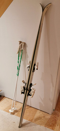 Downhill skis, boots and poles for sale