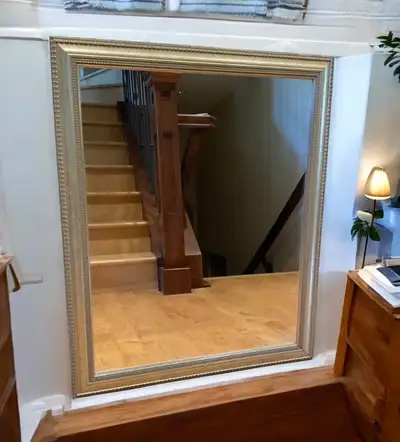 Antique gold tone mirror for home decor or wedding usage, View more