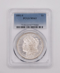 1881 S - Morgan Silver Dollar, PCGS MS63