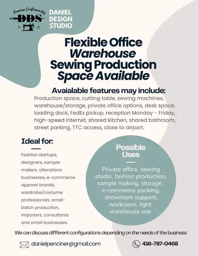 We have flexible business space available in a professional Toronto office/warehouse environment, cl...