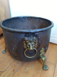 Antique Copper and Brass Cauldron