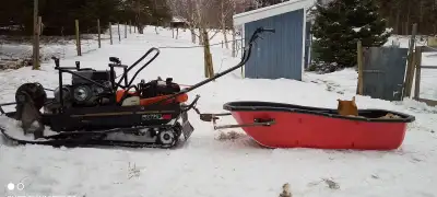 2024 well built, runs great, electric start, sled included, great for ice fishing and hauling gear.