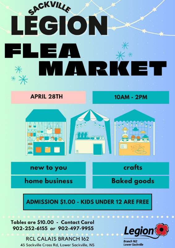 Sackville Legion Monthly Flea Market in Events in Bedford