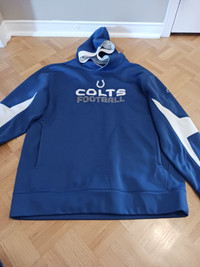 LARGE Indianapolis Colts EMBROIDERED Reebok Hoodie Sweatshirt