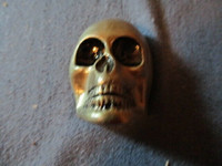 VINTAGE HUMAN SKULL HEAVY METAL PAPERWEIGHT-1970/80S-COLLECTIBLE