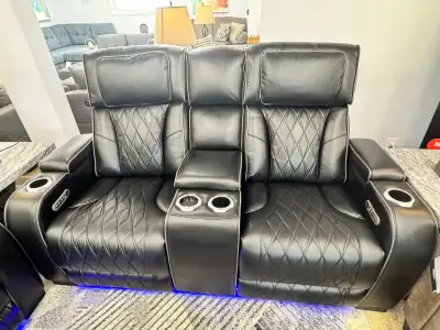 Dual power recliner Sofa loveseat With Wireless charger Big Sale, View more