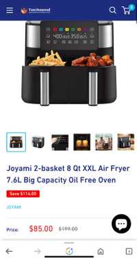 7.6L dual basket air fryer Brand New