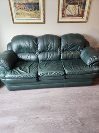 Leather couch and chair for sale.