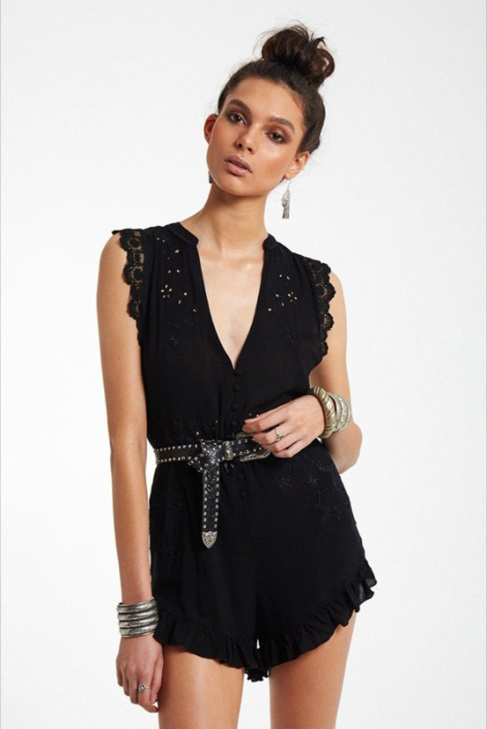 Embroidered Romper Playsuit in Black Boho Bohemian in Women's - Other in Cambridge - Image 3