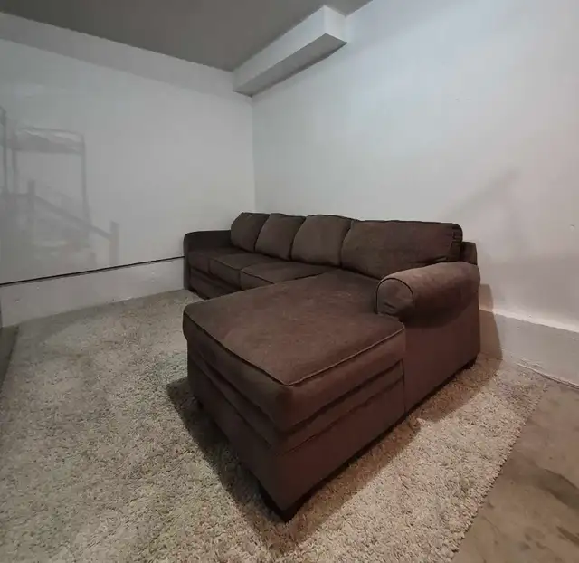 FREE DELIVERY Brown 4 Seater Sectional / L Shape Sofa / Couch in Couches & Futons in Vancouver - Image 6