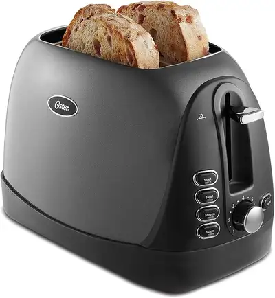 Oster TSSTTRJBG1 Jelly Bean 2-Slice Toaster, Metallic Grey, View more