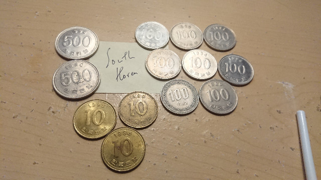 OBO South Korea 500, 100, 10 Won COINS in Arts & Collectibles in Thunder Bay - Image 2