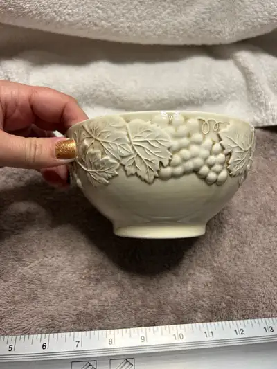Vintage Euro Ceramica Vineyard China Soup Bowls, Cream W, View more
