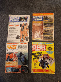 4 car magazines 1968 Motor Trand Car Craft