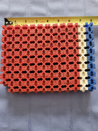 Vintage solid plastic interlocking toy blocks